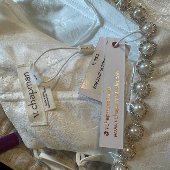 NWT V. Chapman Evie Strapless Fit & Flare Brocade Mini Dress - Picture 7 of 7